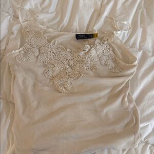 Polo by Ralph Lauren Ivory Camisole with Lace Detail